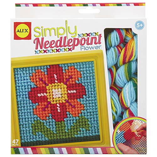 Alex Craft Simply Needlepoint Flower Kids Art and Craft Activity, Gift For Beginners in Needlepoint, A Skill that Lasts a Lifetime, For Ages 5 and up