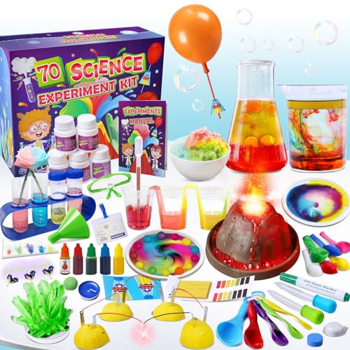 UNGLINGA 70 Lab Experiments Science Kits for Kids Educational Scientific Toys Birthday Gifts Idea for Girls Boys, Chemistry Set, Erupting Volcano, Fruit Circuits, STEM Projects Magic Activities