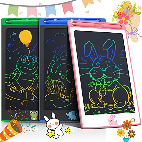 3 Pcs in 1 Pack LCD Writing Tablets for Kids, Toddler Toys Gifts for Age 2 3 4 5 6 Girls Boys Birthday Christmas, 8.5 Inch Doodle Pad Drawing Tablet for Class Travel, Colorful Doodle Board for Kids