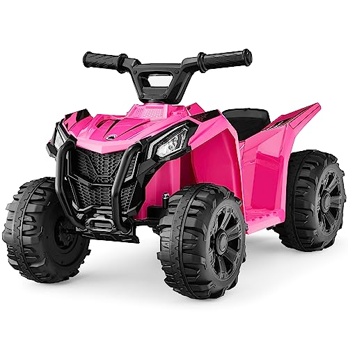 Best Choice Products 6V Kids Ride On Toy, 4-Wheeler Quad ATV Play Car w/ 1.8MPH Max Speed, Treaded Tires, Rubber Handles, Push-Button Accelerator - Hot Pink