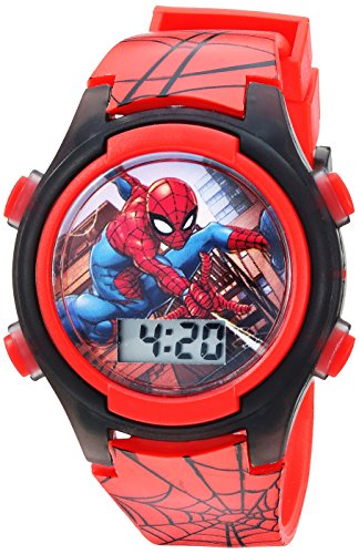 Accutime Marvel Spider-Man Digital Watch for Kids – Durable Plastic Timepiece, LCD Display, Quartz Accuracy, Iconic Spiderman Imagery (Model: SPD3515)