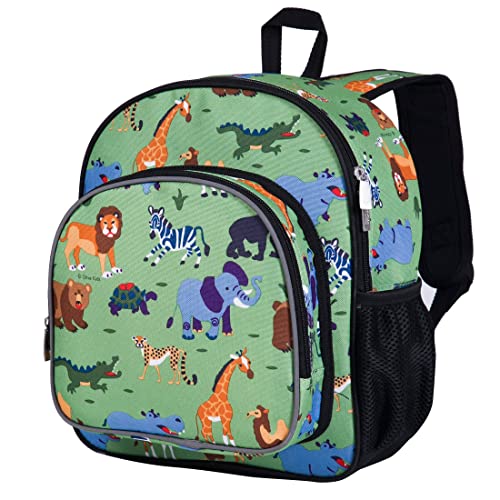 Wildkin 12-Inch Kids Backpack for Boys & Girls, Perfect for Daycare and Preschool, Toddler Bags Features Padded Back & Adjustable Strap, Ideal for School & Travel Backpacks (Wild Animals)