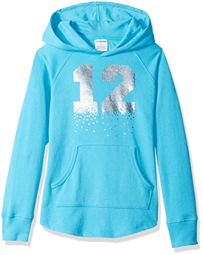 Spotted Zebra Girls' French Terry Pullover Hoodie Sweatshirts, Blue, Numbers, Small