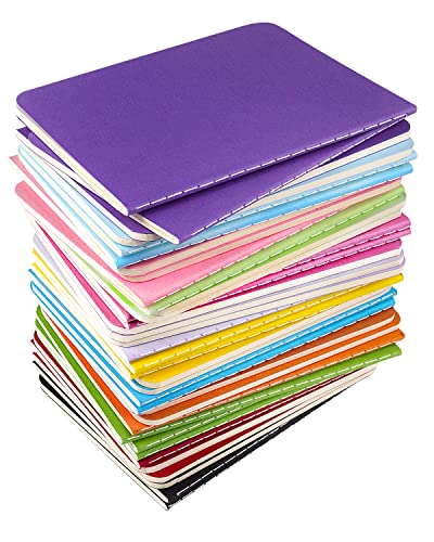 Gwybkq Small Blank Notepads Bulk 36 Pack Mini Pocket Notebooks Journal Set Colorful Cover Notebooks for Kids 3.5 x 5.5 Inches, 30 Sheets/60 Pages