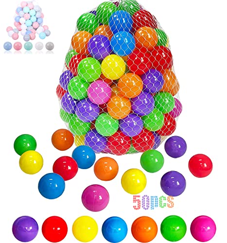LANGXUN 50 Soft Plastic Balls - 2.2' Toy Balls for Kids - Ideal for Ball Pits, Baby Pools, Kiddie Pools, Parties, Photo Booth Props