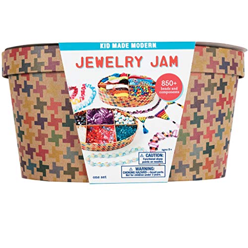 Kid Made Modern - Jewelry Jam Craft Kit - 850+ Piece Collection - DIY Kids Crafts - Bulk Craft Set - Create Your Own Jewelry - Includes Beads, Art Supplies + Storage Box - Ages 6+