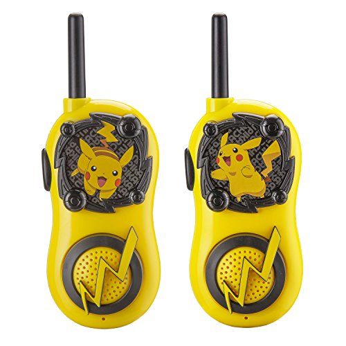 eKids Pokemon Walkie Talkies Pikachu Toys FRS Walkie Talkies for Kids Long Range Static Free Easy to Use For Indoor and Outdoor Games