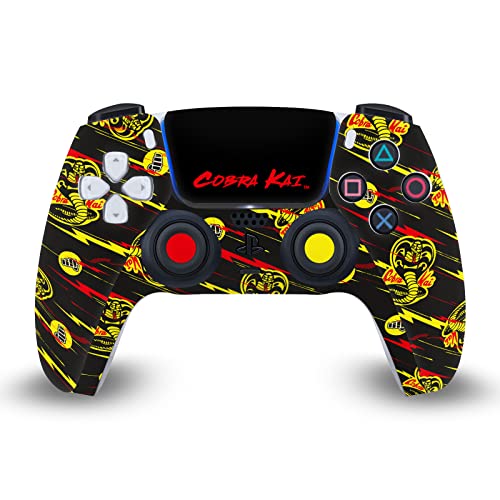 Head Case Designs Officially Licensed Cobra Kai Mixed Logos Iconic Vinyl Faceplate Sticker Gaming Skin Decal Cover Compatible with Sony Playstation 5 PS5 DualSense Controller