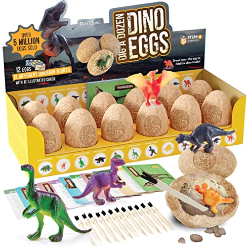 Easter Dig a Dozen Dino Egg Dig Kit for Kids - Dinosaur Toys Gift 3-12 Year Old - 12 Eggs & Surprise Dinosaurs - Science STEM Activities - Educational Boy Toy Party Gifts for Boys & Girls Ages