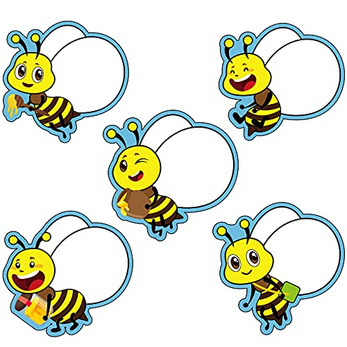 45 Pieces Bees Cut-Outs, Bee Accents Paper Cutouts Bee Theme Greeting Cutouts Name Tags Labels Bulletin Board Classroom Decoration for Teacher Student Back to School Party Supplies, 5.5 x 5.5 Inch