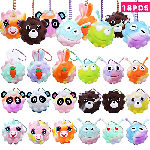 KissFree 18 PACK Animal Pop Balls Party Favors for Kids,3D Pop Balls Its Fidget Toys,Birthday Gifts for Kids,Goodie Bag Stuffers,Pinata Stuffers,Carnival Prizes,Treasure Box Toys,Classroom Prizes