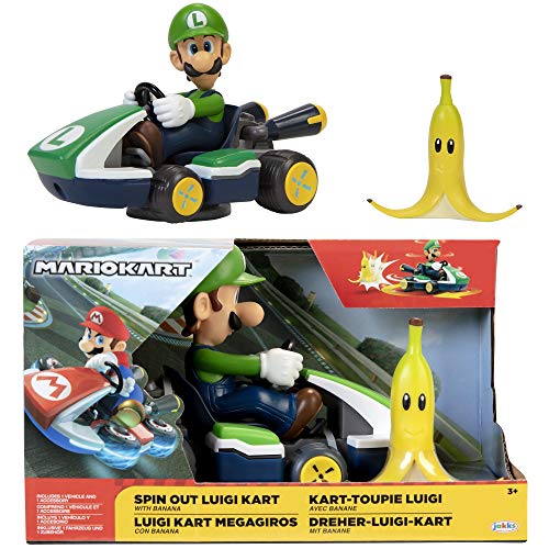 Super Mario Spin Out 2.5' Mariokart - Luigi Racer Vehicle