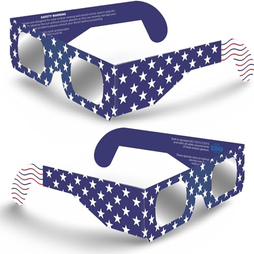 Solar Eclipse Glasses (2 pack) ISO 12312-2 Compliant, AAS Recognized, Safe Shades for Direct Sun Viewing of April 8, 2024 Total Solar Eclipse.