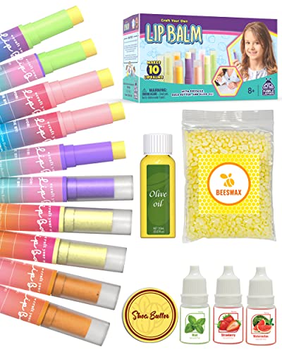 PURPLE LADYBUG Lip Balm Making Kit for Girls with Natural Ingredients - Cool Birthday Gifts for 10 Year Old Girl, 8 9 10 Year Old Girl Gift Ideas - Skin Care for Kids 8-9 & Up
