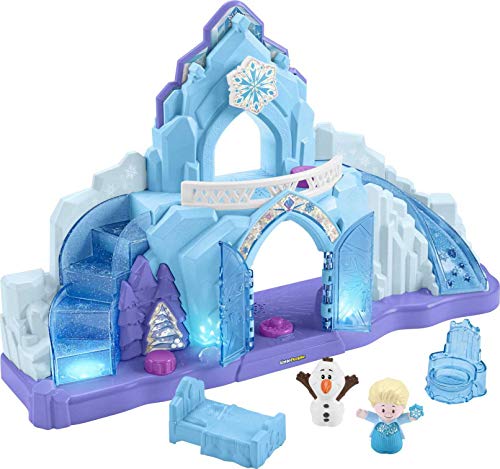Fisher-Price Little People Toddler Playset Disney Frozen Elsa’s Ice Palace Musical Toy with Elsa & Olaf Figures for Ages 18+ Months