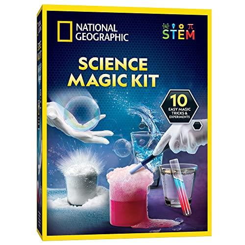 NATIONAL GEOGRAPHIC Magic Chemistry Set – Science Kit for Kids with 10 Amazing Magic Tricks, STEM Projects and Science Experiments, Toys, Great Gift for Boys and Girls 8-12 (Amazon Exclusive)