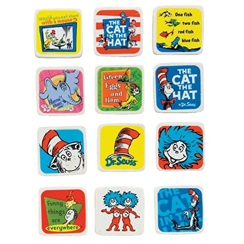 Raymond Geddes Dr. Seuss Character Erasers for Kids (Pack of 60)