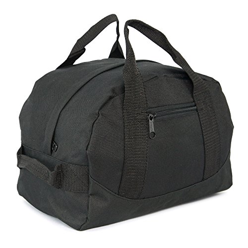 12' Mini Two Tone Duffle Bag (Black) Small