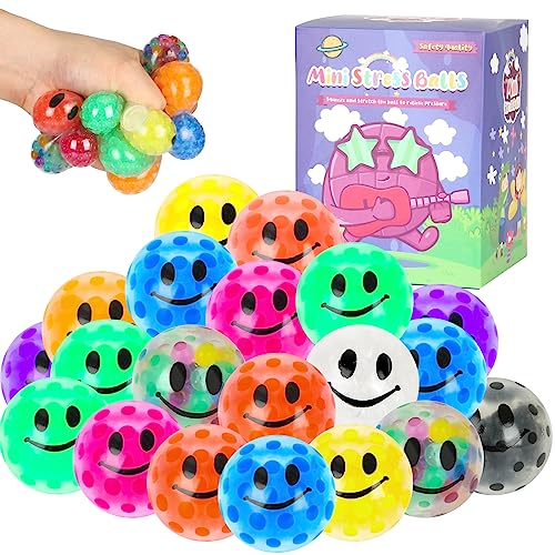20 Pack Mini Stress Balls Set, Bulk Squishy Toys Fidget Toys for Adults, Squeeze Balls to Relax, Fidget Stress Toys for Party Favors,Birthday Gifts