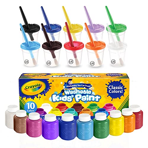 Paint Set with Art Supplies Included, Washable Paint With Paint Brushes and Cups for Kids And Toddler, Complete Painting Supplies