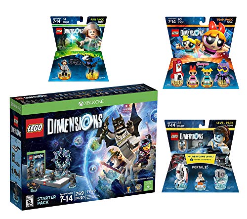 Lego Dimensions Starter Pack + PowerPuff Girls Team Pack + Portal 2 Level Pack + Fantastic Beasts Tina Goldstein Fun Pack for Xbox One
