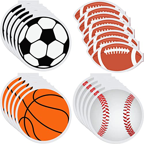 24 Sets Sports Party Favors Mini Sport Theme Ball Notepads Football Basketball Notepads for Kids Boys Birthday Decor Gift Classroom Prizes Party Supplies