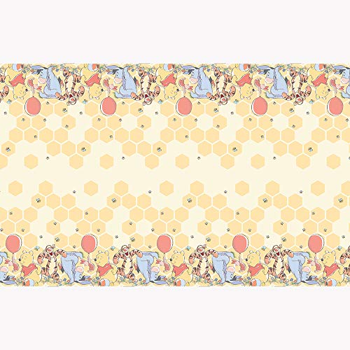 Unique Disney Winnie The Pooh Rectangular Plastic Table Cover - 54' x 84' (1 Pc.) - Multicolored Table Cover, Perfect for Themed Parties & Magical Celebrations