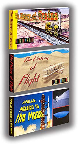 Fliptomania Planes, Trains, and Rockets Flipbook (3 Pack)