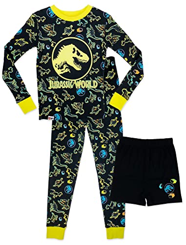 LEGO Jurassic World Boys 3 Piece Cotton Pajamas, Size 6 Black