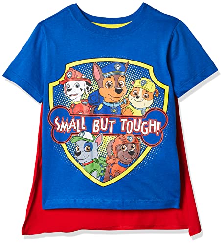 PAW Patrol Boys' Toddler Small But Tough Cape T-Shirt, Blue, 4T