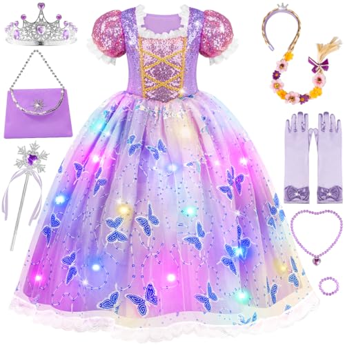Meland Princess Dresses for Girls - Light Up Princess Costume for Little Girls, Halloween Costumes for Girls Toddler Age 3-8