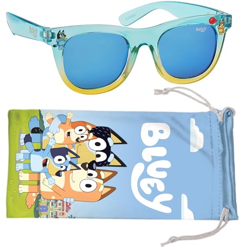 Bluey Toddler Sunglasses - Comfortable UV-Protective Bluey Sunglasses Toddler Size w/t Soft Carrying Case - Official Bluey Accessories & Bluey Gifts