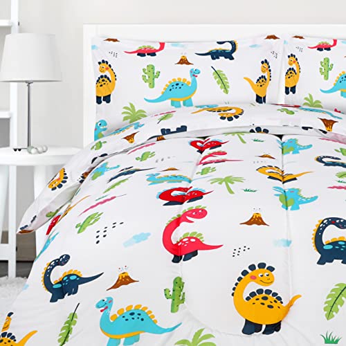 Utopia Bedding All Season Dinosaur Comforter Set with 2 Pillow Cases - 3 Piece Soft Brushed Microfiber Kids Bedding Set for Boys/Girls – Machine Washable (Twin/Twin XL)