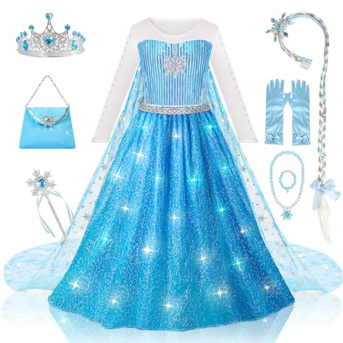 Meland Princess Dresses for Girls - Princess Costume for Girls Pretend Play, Dress Up Clothes for Girls Age 3-8 Year Old (5-6 Years)