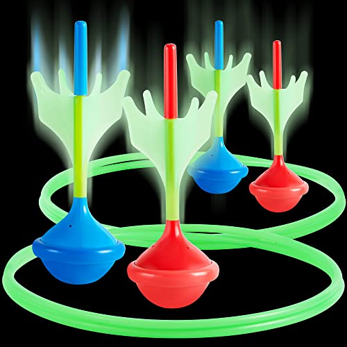 JOYIN Lawn Darts Game Set for Kids and Adults - Glow in The Dark Outdoor Games Lawn Games for Adults and Family, Soft Tip Lawn Darts Set for Kids Camping Games, Outside Yard Games