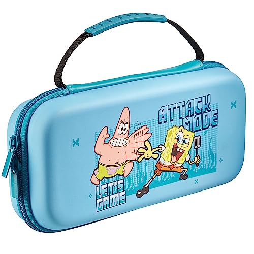 Numskull Official Spongebob Squarepants Hard Shell Travel Case for Nintendo Switch and OLED Model 2021 Console - Fits 10 Games and Switch Accessories