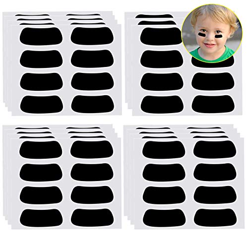 60 Pairs Eye Black Stickers for Kids Customizable Sports Face Eyeblack Sticker for Football Baseball Softball Sport Themed Party Birthday Party Supplies(Black)