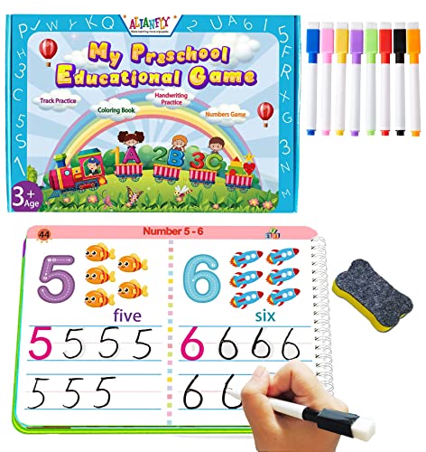 ALIANFLY Preschool Learning Activities Educational Workbook - Toddler Prek Montessori Handwriting Practice Activity Tracing Toys Busy Book for Kids, Autism Learning Materials and ABC Learning Book