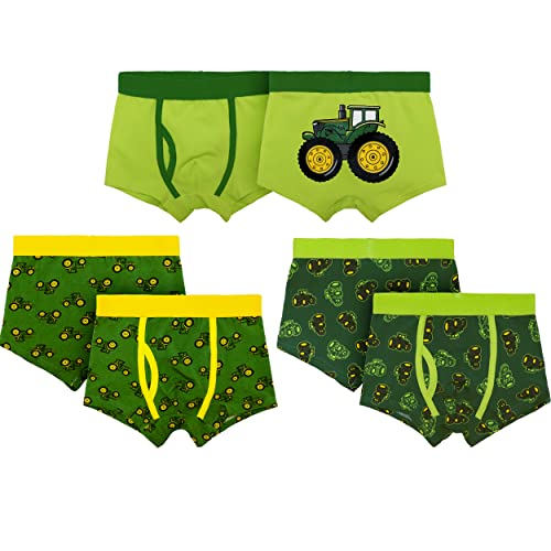 John Deere Baby Boy's Toddler Child Boxer Brief Underwear, Green Lime Green Dark Green, 2T-3T