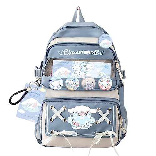 Festa Park Cute Cool Backpack for Teens Girls, Ita Bag Kawaii Backpack with Kawaii Pins Accessories for Christmas Gifts (Blue)…