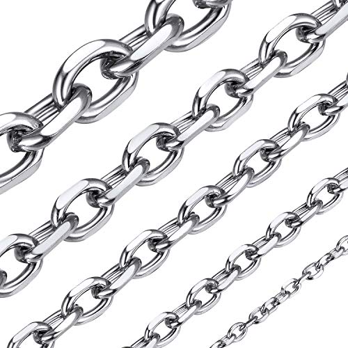 ChainsHouse Stainless Steel Mens Necklace Large Heavy Silver Color 12mm 18inches Cable Chain Link Necklace Rapper Jewelry