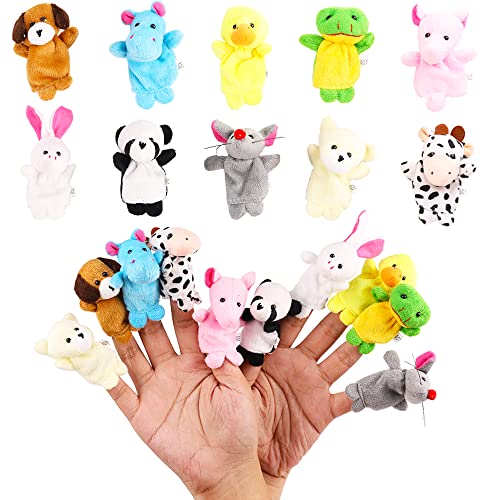 10Pcs Finger Puppets Set - Soft Plush Animals Finger Puppet Toys for Kids, Mini Plush Figures Toy Assortment for Boys & Girls, Party Favors for Shows, Playtime, Schools
