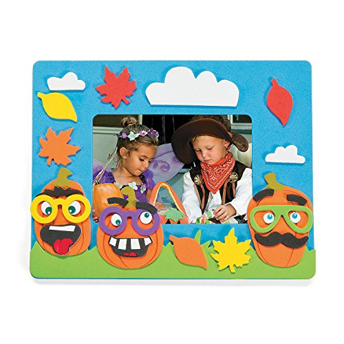 Funny Face Pumpkin Photo Frame Craft Kit - 12 - Crafts for Kids and Fun Home Activities