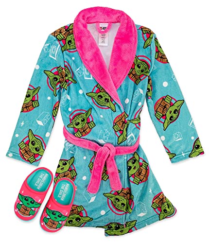 LEGO Star Wars Girls Robe with Slippers Grogu Baby Yoda, Size 7-8 Turquoise