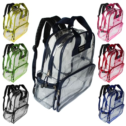 Moda West 24 Pack 18inch Wholesale Bulk Clear Backpack In Assorted Colors