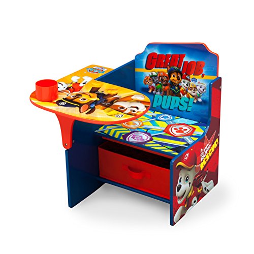 Delta Children Chair Desk with Storage Bin - Ideal for Arts & Crafts, Snack Time, Homeschooling, Homework, Reading & More, Nick Jr. PAW Patrol, with Cup Holders|Arm Rest, Engineered Wood