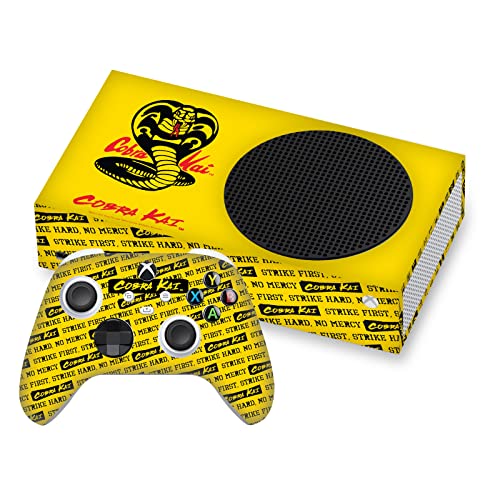 Head Case Designs Officially Licensed Cobra Kai Logo Iconic Vinyl Sticker Gaming Skin Decal Cover Compatible with Xbox Series S Console and Controller Bundle