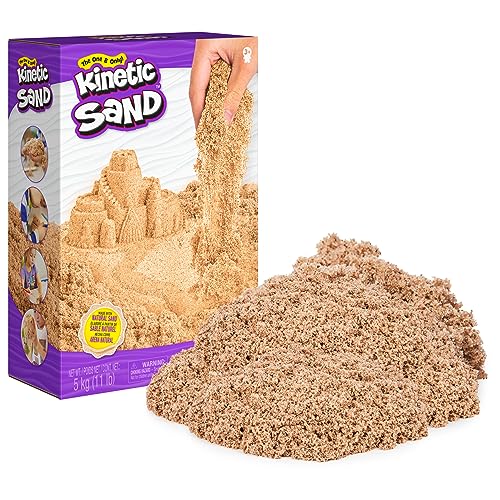 Kinetic Sand, 11lb (5kg) Natural Brown Bulk Play Sand for Arts and Crafts, Sandbox, Moldable Sensory Toys for Kids Ages 3+