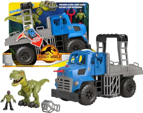 Jurassic World Fisher-Price Imaginext Dominion Toy, Break Out Dino Hauler Vehicle & T. rex Dinosaur for Preschool Kids Ages 3+ Years