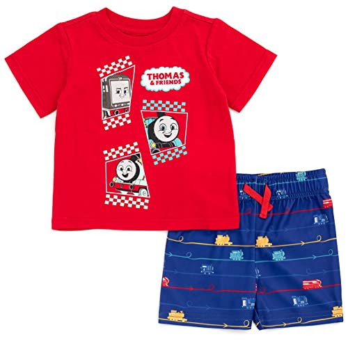 Thomas & Friends Toddler Boys T-Shirt and Shorts Outfit Set Red/Blue 5T